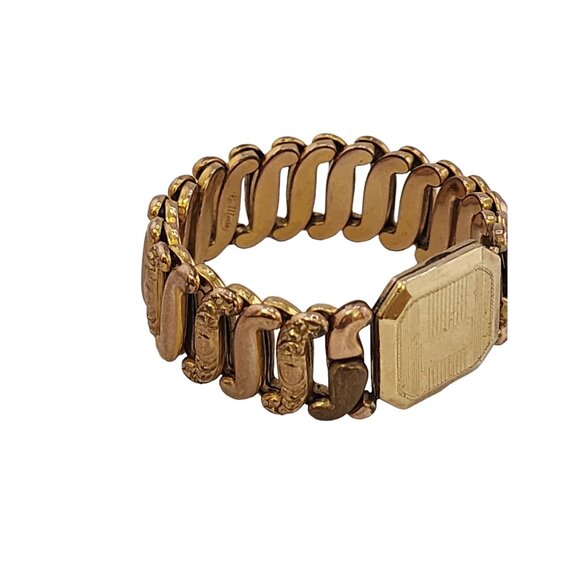 Vintage Signed LA MODE Etched Square Front Childs Sweetheart Bracelet (A4744) - Picture 6 of 8